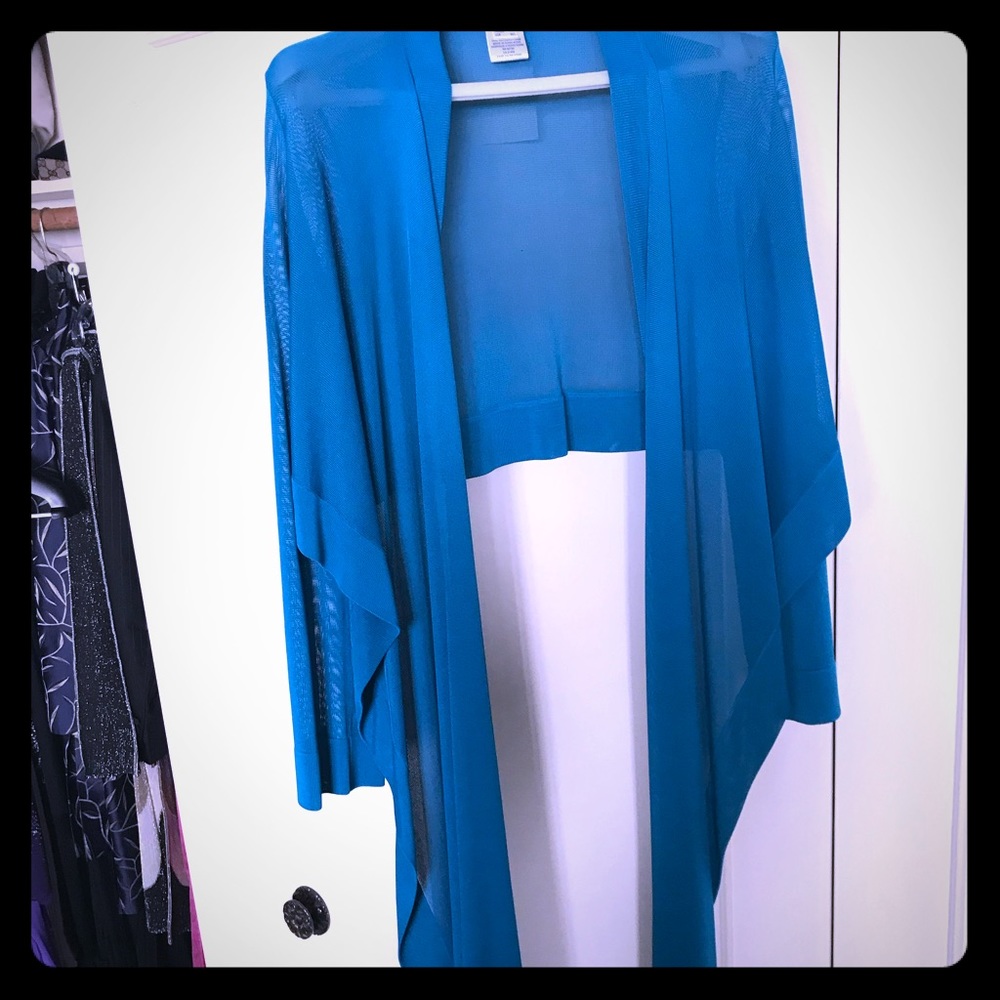 Herve Leger  turquoise shawl /Wrap knit jacket